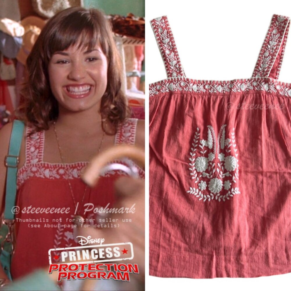 RARE Coral Embroidered Tank ASO Princess Protection Program